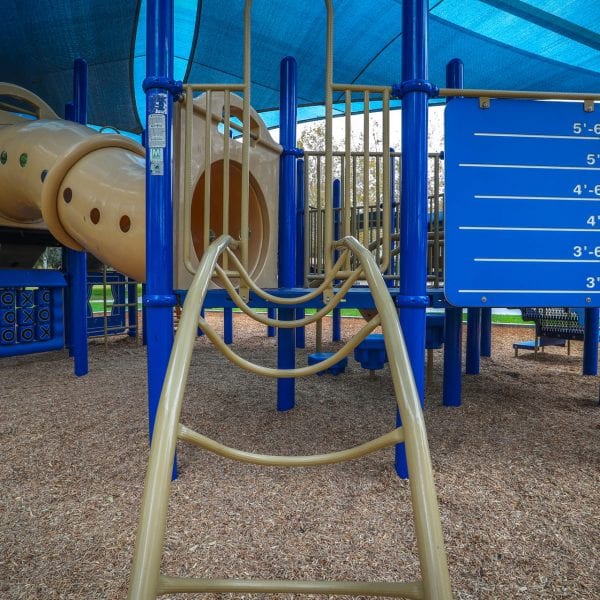 Playground on a wood chip bed