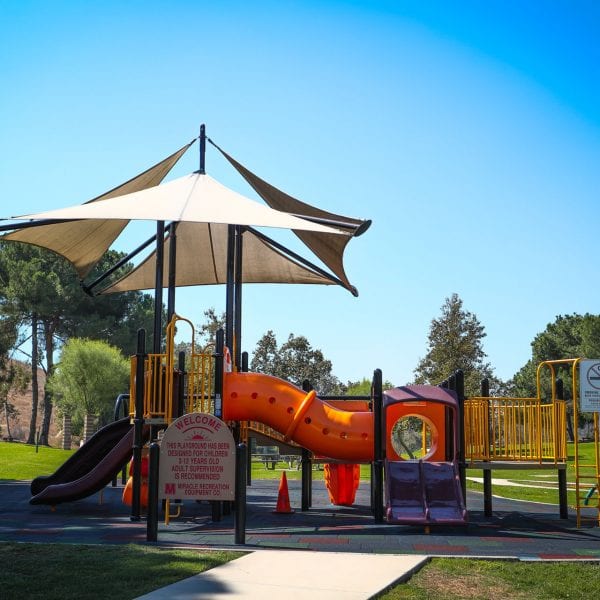 Playground showing the side with the Welcome sign