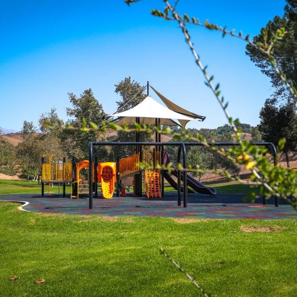 A far away picture of the Frank G. Bonelli Regional Park jungle gym