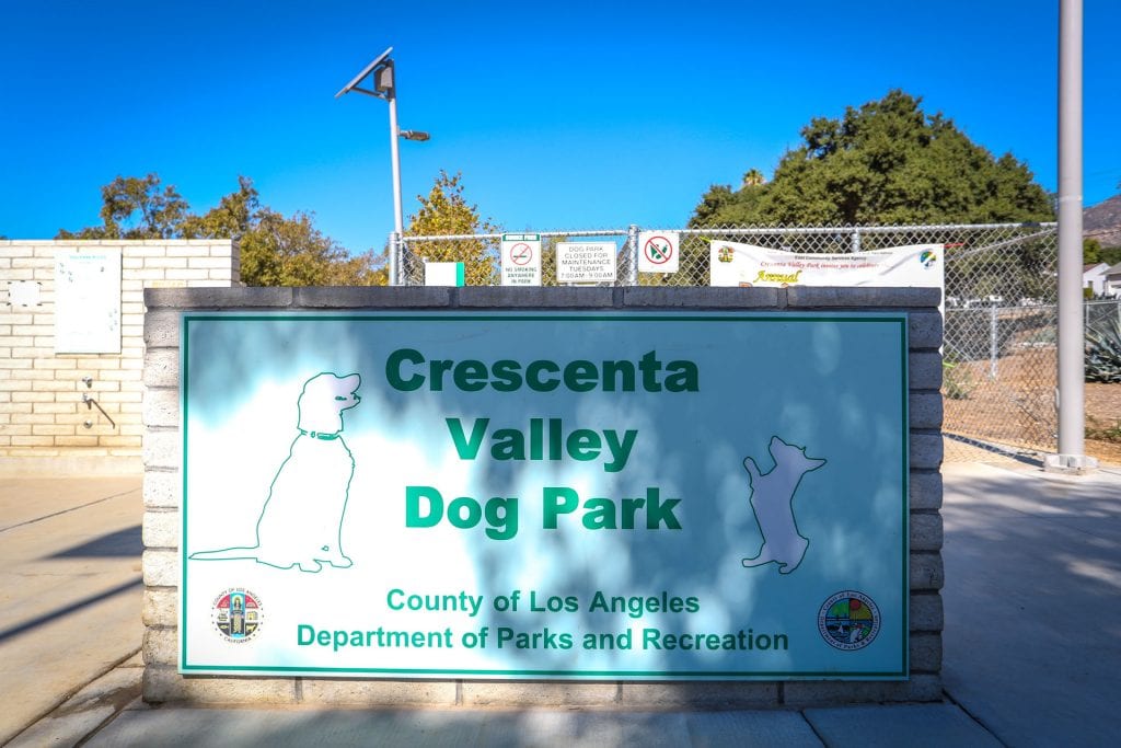 Crescenta Valley Park Dog sign