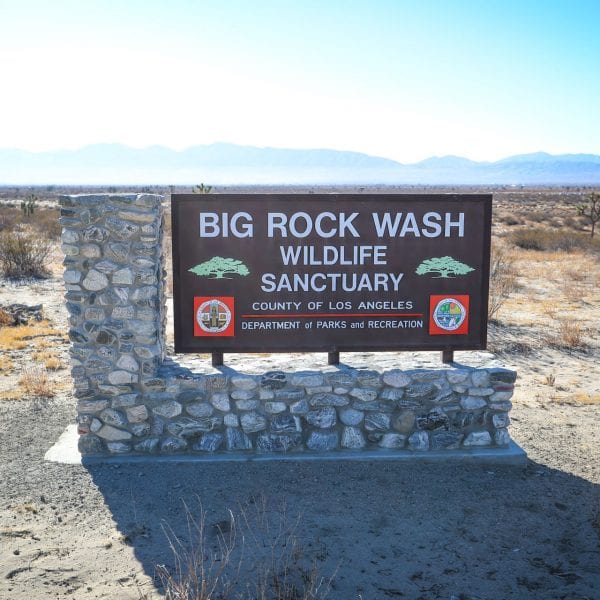 Big Rock Wash Wildlife Sanctuary sign