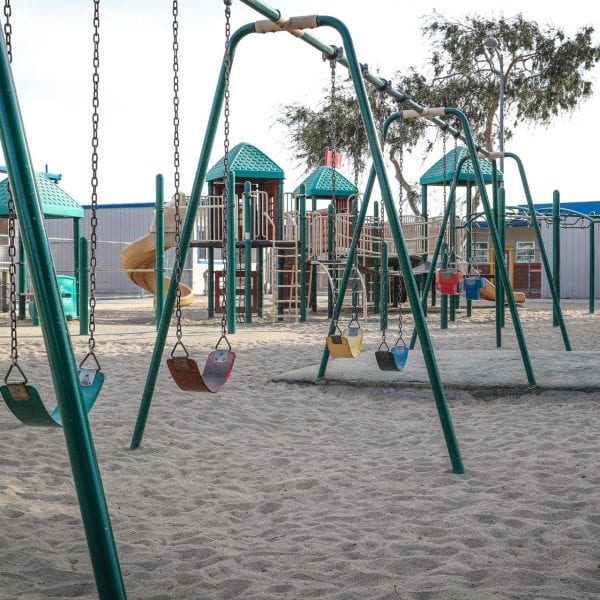 Swing set and playground