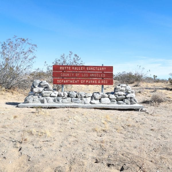 Butte Valley Sanctuary sign viewed at a distance