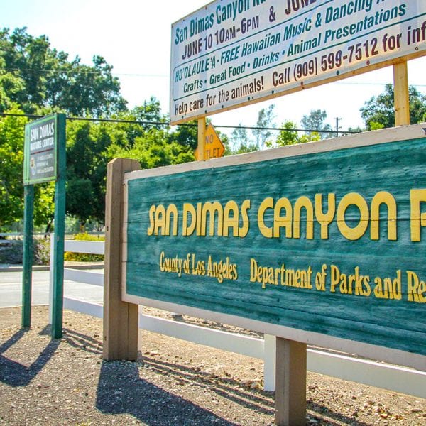 San Dimas Canyon Park sign