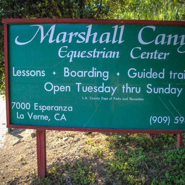 Marshall Canyon Equestrian Center Sign