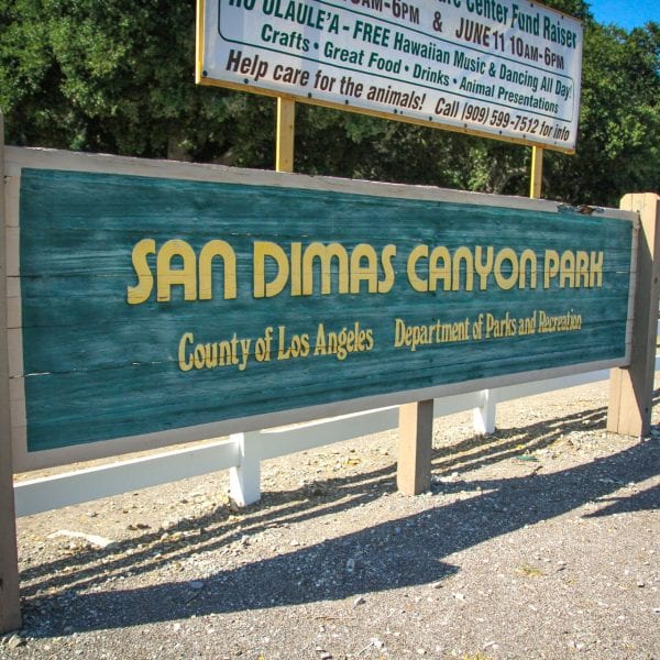 San Dimas Canyon Park sign