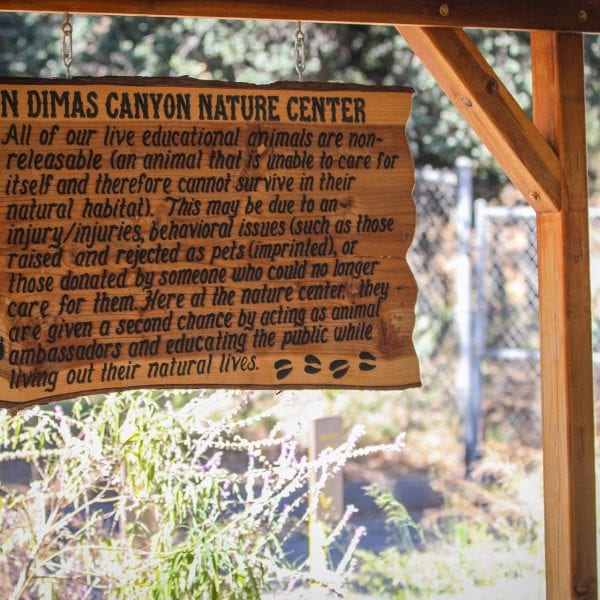 San Dimas Canyon Nature Center informational sign