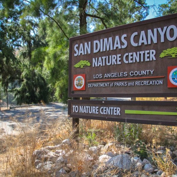 San Dimas Canyon Natural Center sign