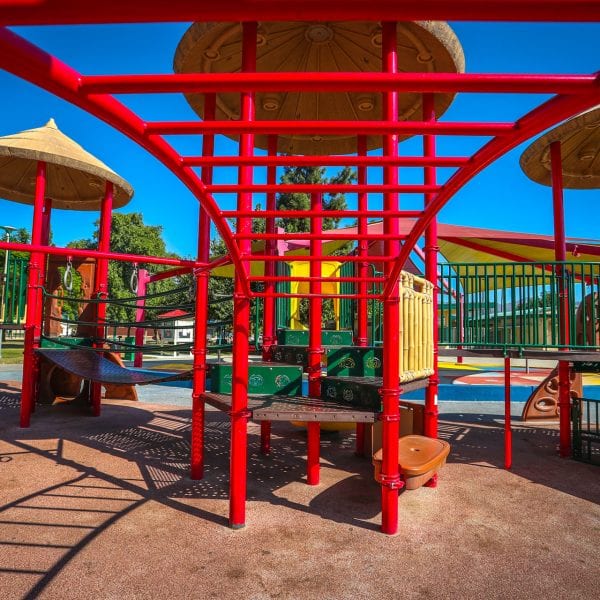 Monkey bars in a playground