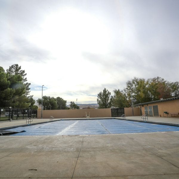 Outdoor pool, covered