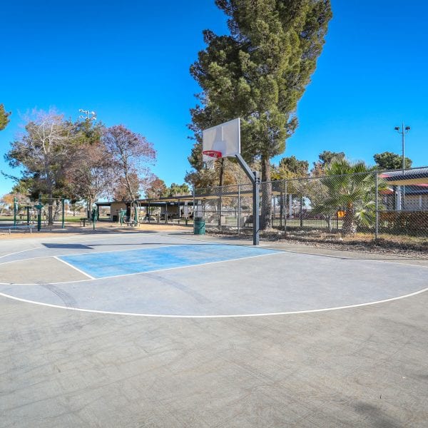 Hoop on basketball court