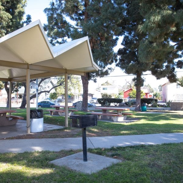 BBQ and picnic tables