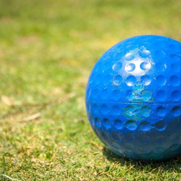 Blue marker looks like an oversized blue golfball