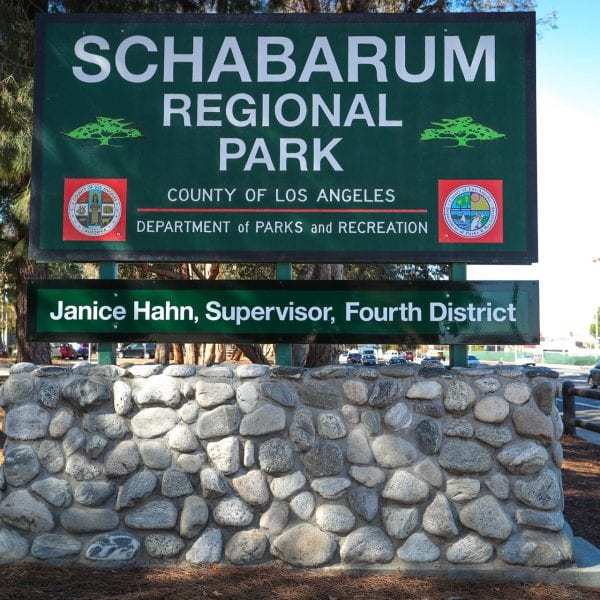 Schabarum Regiona Park sign