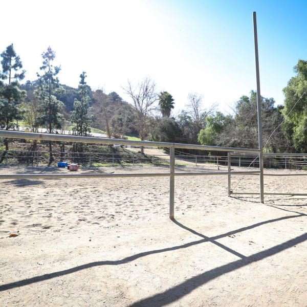Fence of equestrian center ring