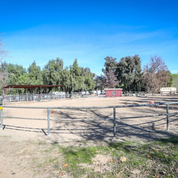 View of an equestrian center ring