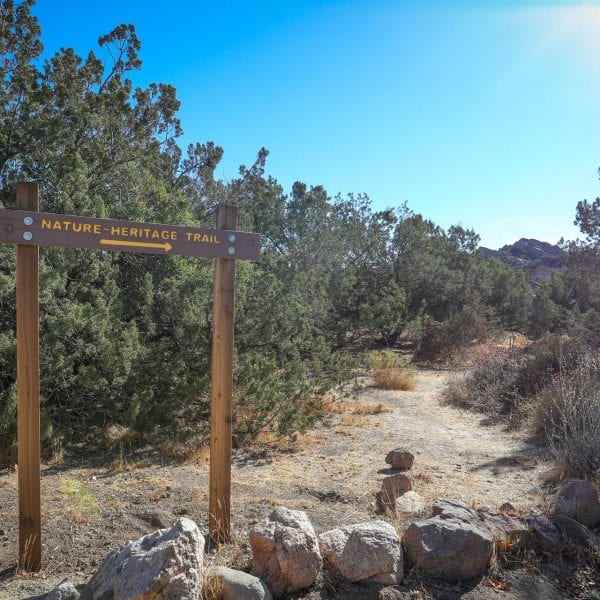 Nature Heritage Trail trailhead sign