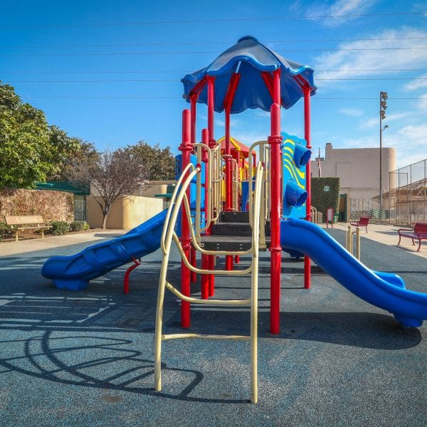 Playground on a rubber turf