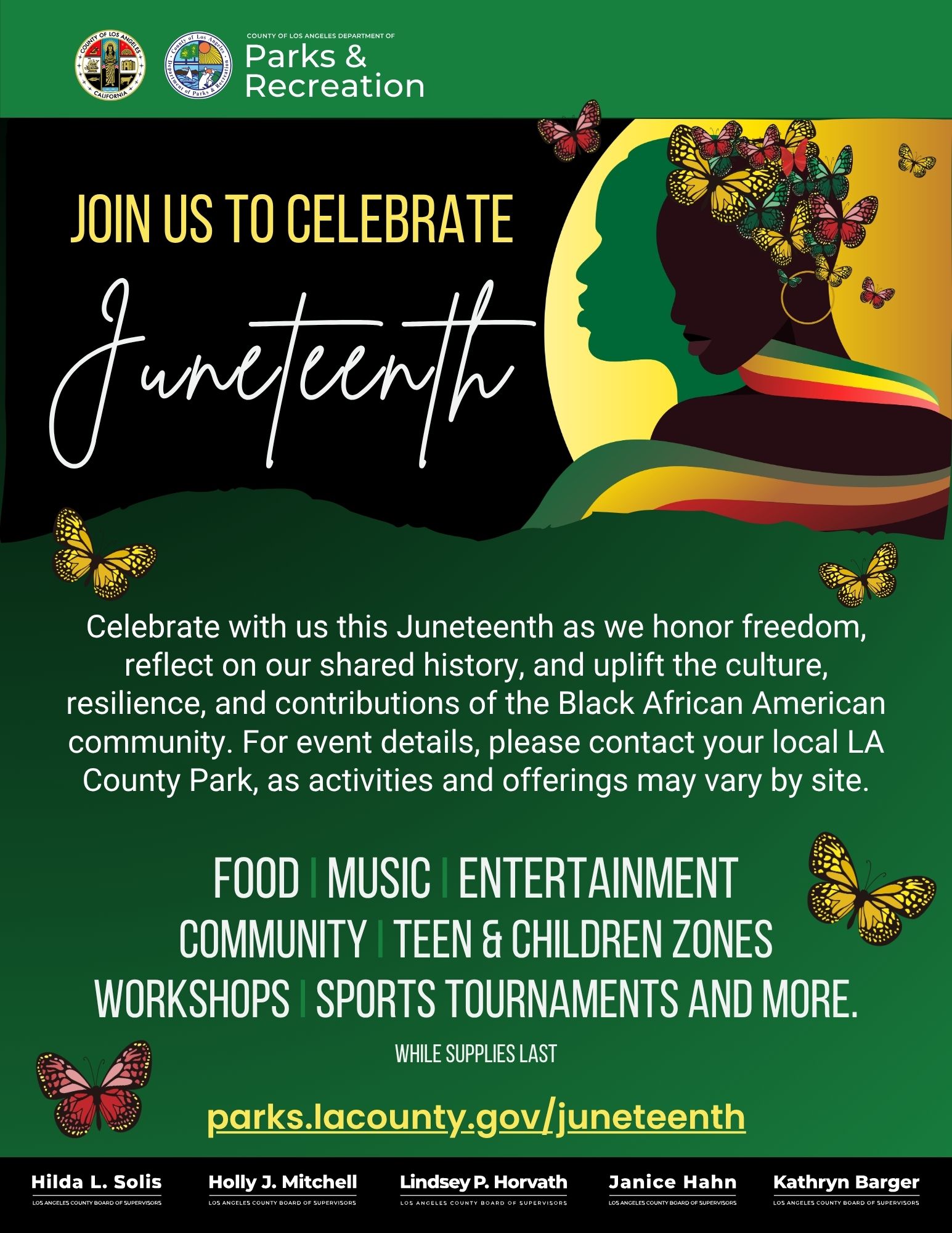 View Juneteenth celebration flyer in English